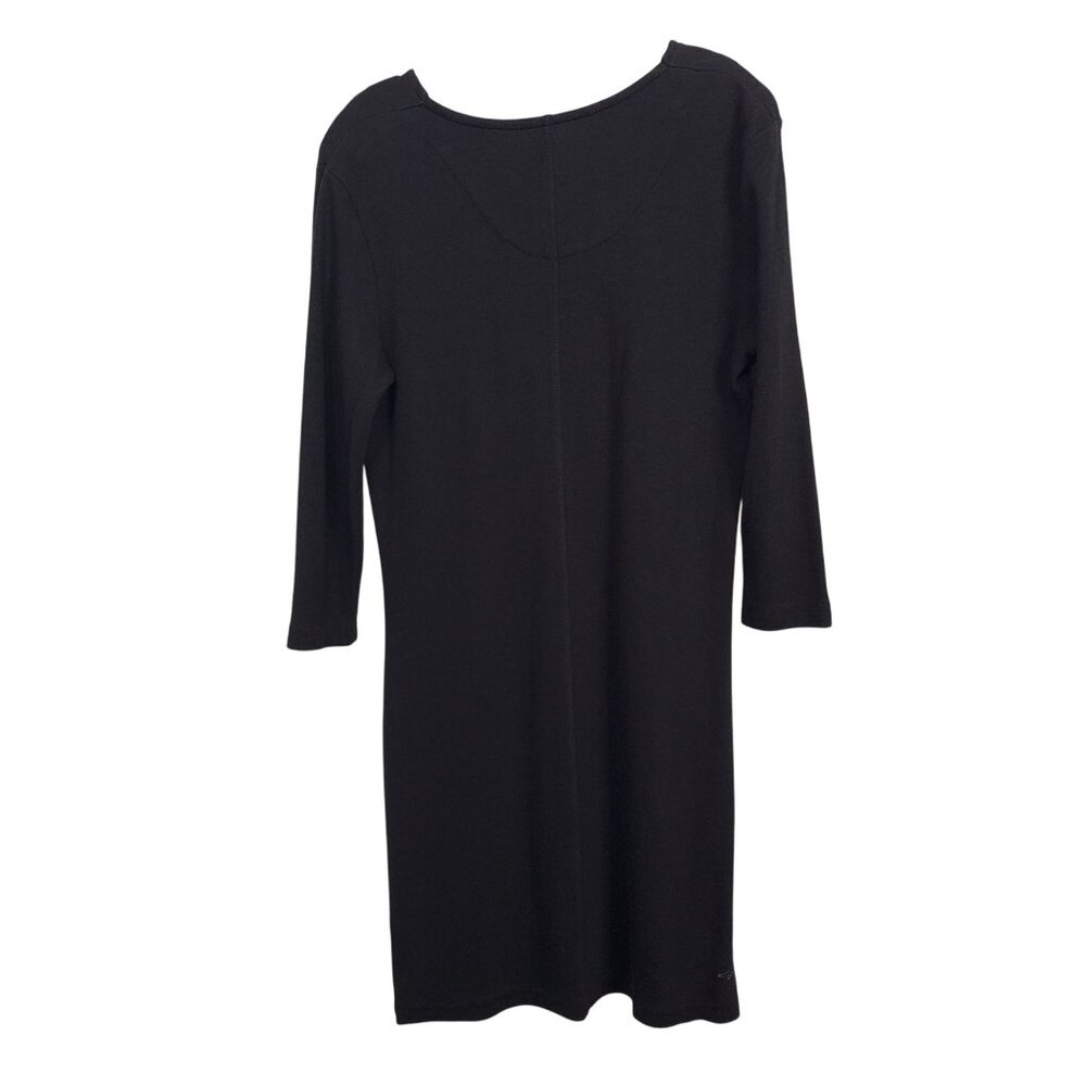 Horny Toad Women M Dress V Neck 3/4 Sleeve Stretch Knit Sweaterdress Minimalist - Picture 3 of 12